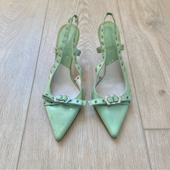 Dior Shoes Dior Vintage Mint Green Grommet Slingback Pumps Poshmark